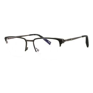 Chopard Eyeglasses Rectangle Semi Rim, Shiny Gunmetal Frame and Clear Demo